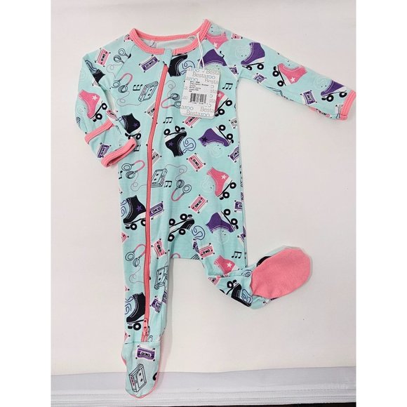 NEW!!  Bestaroo zipper footie Roller Derby Girls Modal‎ size Newborn - Picture 1 of 4